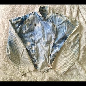 VINTAGE REEBOK jean jacket small distressed